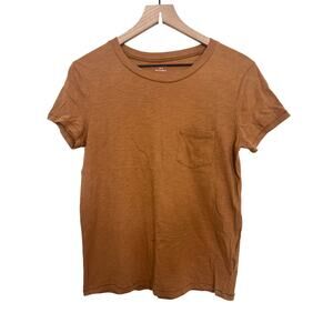 Madewell Brown Pocket T Shirt Size Small 100% Cotton